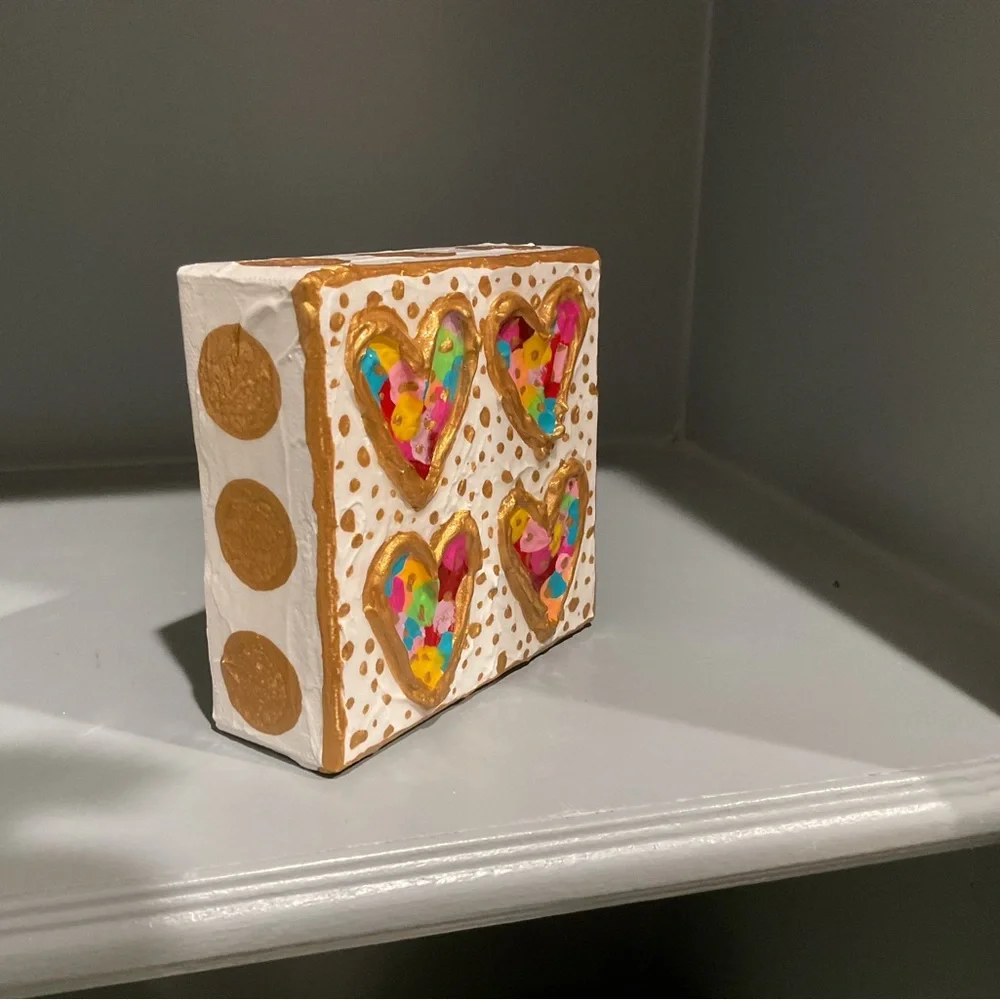 🔴TEXTURED HEART PAINTING🔴ORIGINAL ART🔴 - Picture 4 of 7